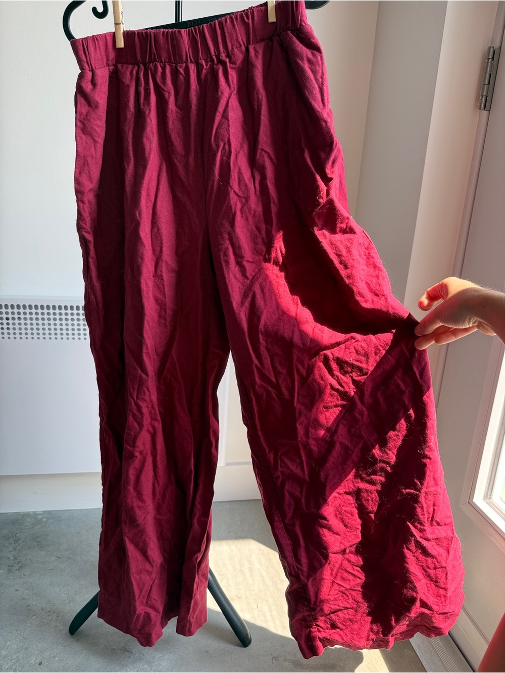 Simons Wide Leg Pants in Deep Berry